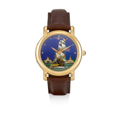 View full screen - View 1 of Lot 211. ULYSSE NARDIN | SHTANDART, REFERENCE 136-11 A LIMITED EDITION PINK GOLD WRISTWATCH WITH CLOISONNÉ ENAMEL DIAL, ACCOMPANIED BY AN IMPERIAL EGG MADE WITH ENAMEL AND SET WITH DIAMONDS, CIRCA 2010.