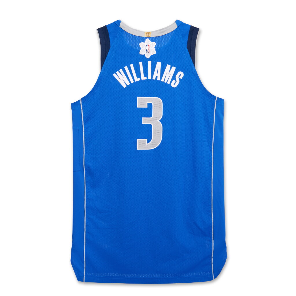 View full screen - View 1 of Lot 108. Grant Williams ‘Christmas Day’ Dallas Mavericks 2023-2024 Game Worn Icon Edition Jersey.