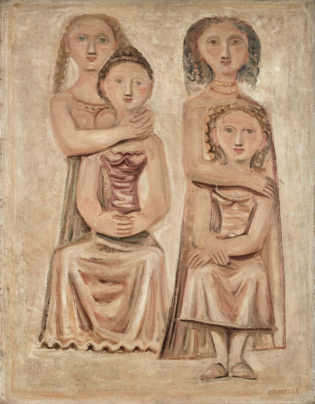 View full screen - View 1 of Lot 467. Figure abbracciate / Madri e figlie (Figures Embraced / Mothers and Daughters).
