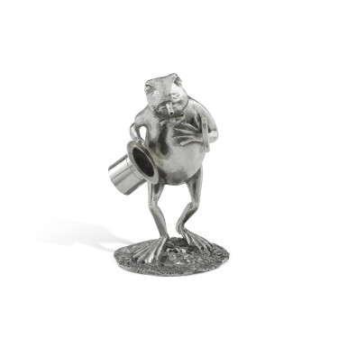 View full screen - View 1 of Lot 205. An Edwardian novelty silver frog table lighter, Joseph Braham, London, 1905.