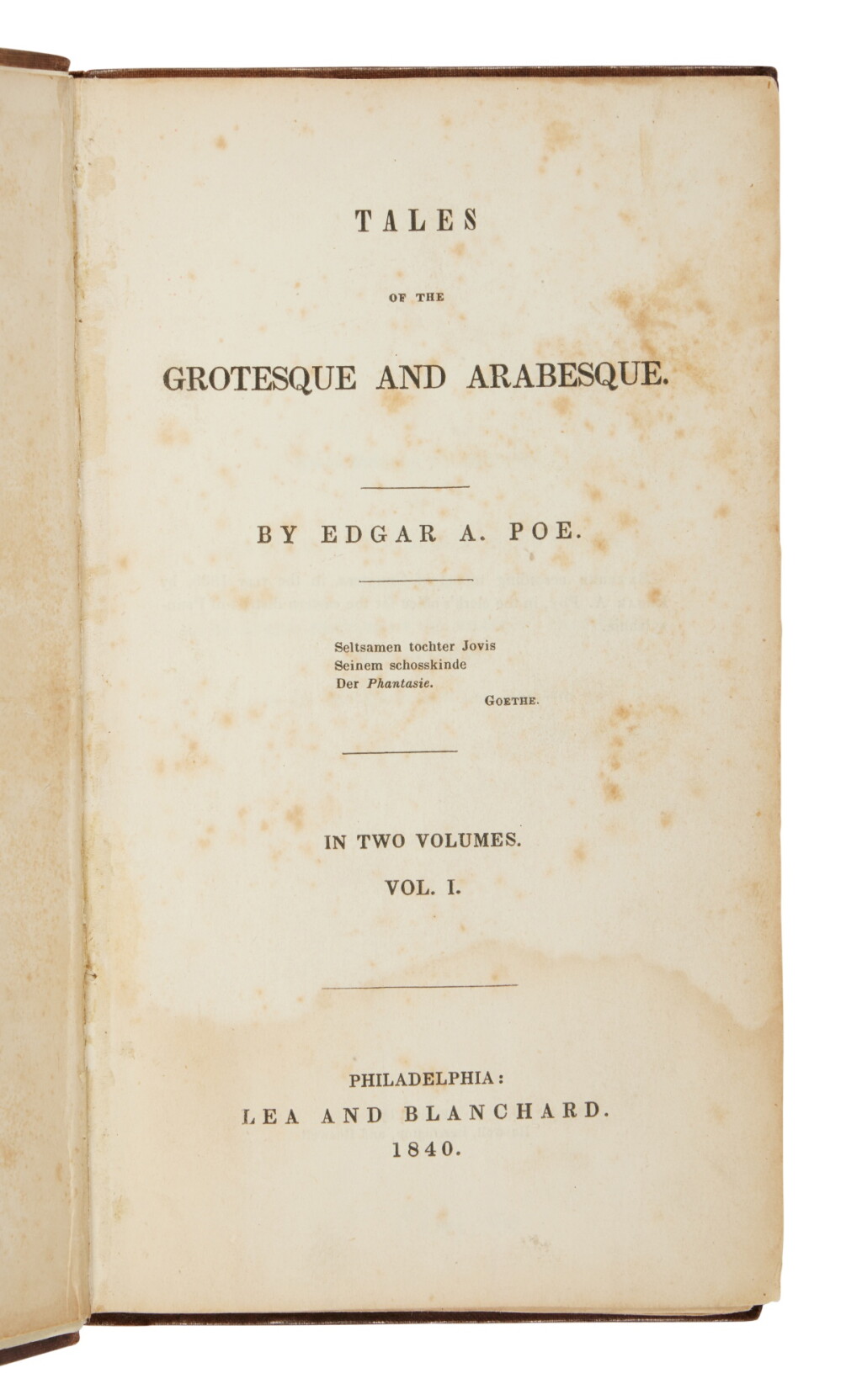 View full screen - View 1 of Lot 1011. Poe, Edgar Allan | The culmination of Poe's efforts.