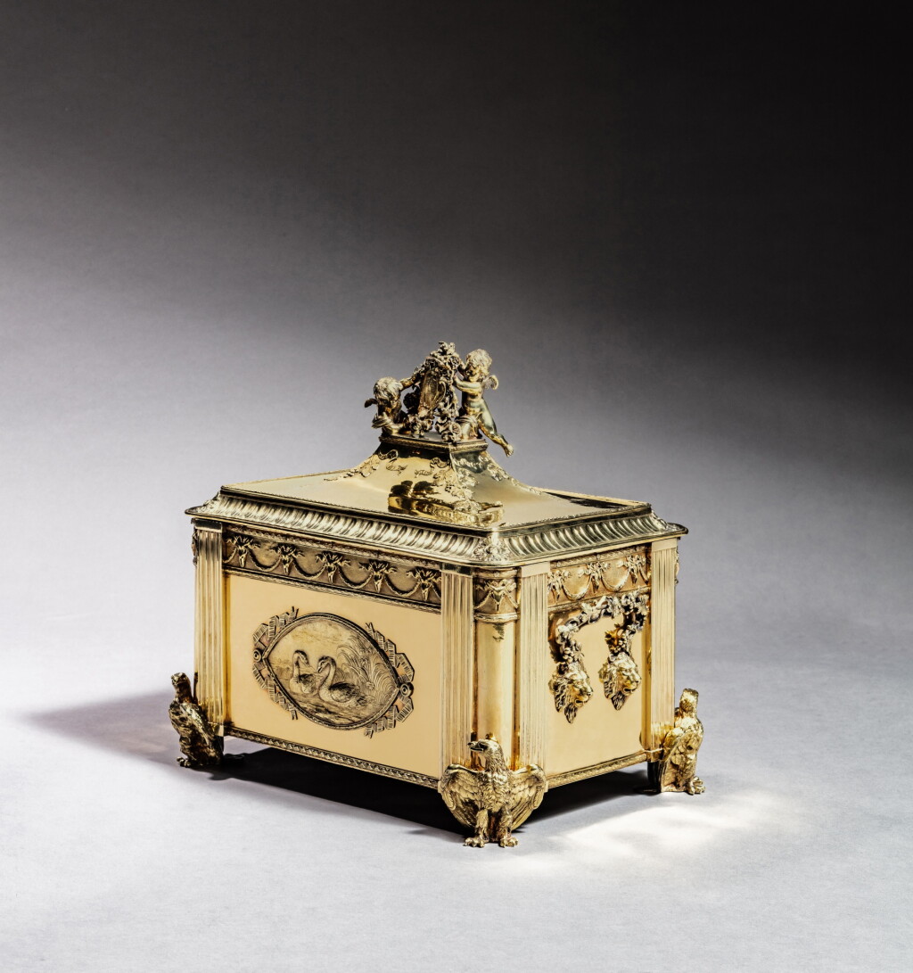 View full screen - View 1 of Lot 36. An Italian silver-gilt cellaret with the coat-of-arms of the cardinal duke of York, by Luigi Valadier (1726-1785), Rome, circa 1785.