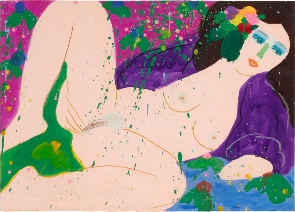 View full screen - View 1 of Lot 877. Walasse Ting, Love Love, acrylic on paper, framed.