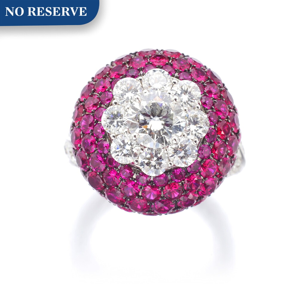 View full screen - View 1 of Lot 38. GRAFF | RUBY AND DIAMOND RING.