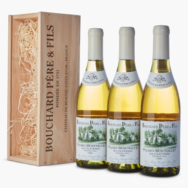 View full screen - View 1 of Lot 322. Puligny Montrachet, Les Folatières 1955 Bouchard Père et Fils (3 BT).