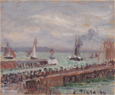 View full screen - View 1 of Lot 314. Entrée du port du Havre et le brise-lames ouest, soleil, mer agitée.