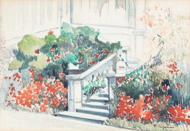 View full screen - View 1 of Lot 241. Flowers on the porch | Perron fleuri.