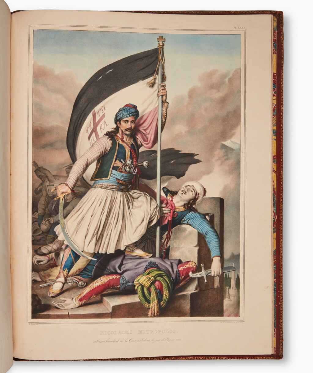 View full screen - View 1 of Lot 60. Louis Dupré | Voyage à Athènes et à Constantinople, Paris, 1825, contemporary red half morocco gilt.