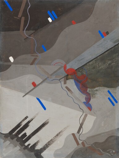 View full screen - View 1 of Lot 194. Composition sur fond gris.