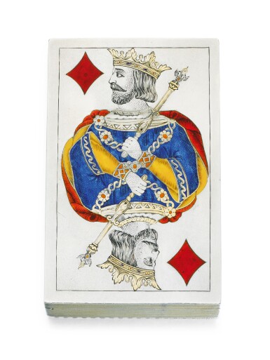 View full screen - View 1 of Lot 316. A parcel-gilt silver and champlevé enamel card case, Ovchinnikov, Moscow, 1874.