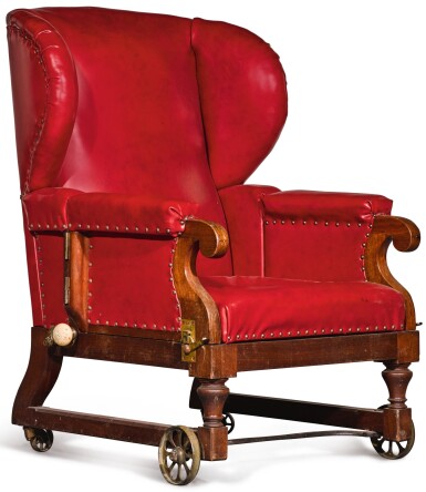 View full screen - View 1 of Lot 103. A Victorian mahogany convalescence armchair by John Ward, London, late 19th century.