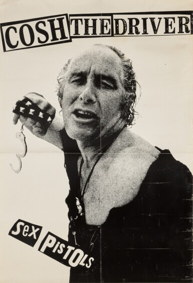 View full screen - View 1 of Lot 54. Jamie Reid | Cosh the Driver, promotional poster for 'The Biggest Blow, A Punk Prayer by Ronnie Biggs', 30 June 1978.