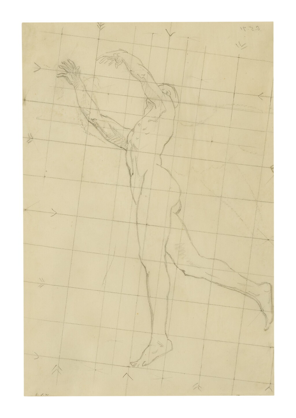 View full screen - View 1 of Lot 64. JOHN SINGER SARGENT | MALE NUDE (MURAL STUDY).