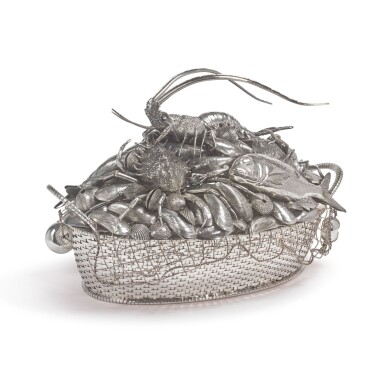View full screen - View 1 of Lot 921. AN ITALIAN SILVER MARINE-THEME CENTERPIECE, MARIO BUCCELLATI, 20TH CENTURY.