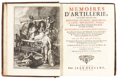 View full screen - View 1 of Lot 432. Surirey de Saint-Remy, Memoires d'artillerie, 1741.