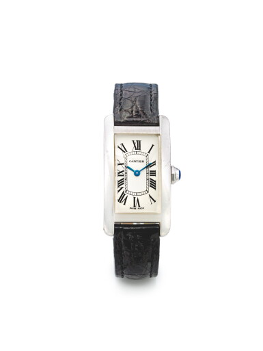 View full screen - View 1 of Lot 178. CARTIER | REF 1713 TANK AMERICAINE, A WHITE GOLD RECTANGULAR SHAPED WRISTWATCH CIRCA 2007.