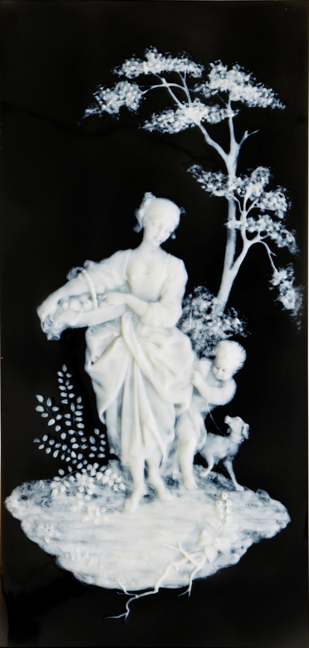 View full screen - View 1 of Lot 383. A Pâte-sur-pâte Large Black-Ground Rectangular Plaque by John Cope, Circa 1890.