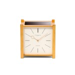 PATEK PHILIPPE | REFERENCE 928 PENDULE CARRÉE,  RETAILED BY HAUSMANN: A GILT BRASS SOLAR DESK TIMEPIECE, MADE IN 1962
