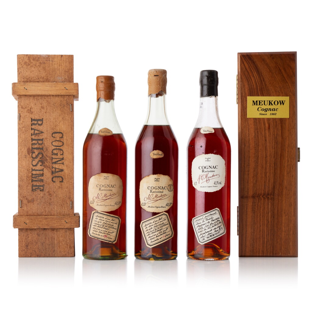 View full screen - View 1 of Lot 6795. Meukow Rarissime Cognac 41.3 abv NV (3 BT70).