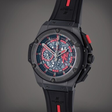 View full screen - View 1 of Lot 467. King Power 'Manchester United Red Devil', Reference 716.CI.1129RX.MAN11 | A limited edition ceramic and titanium 45 minute chronograph wristwatch with date | Circa 2012.