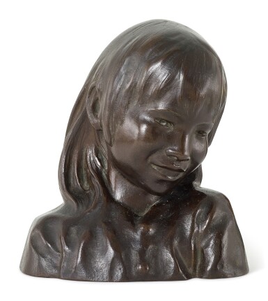 View full screen - View 1 of Lot 2045. Emile Boudon 艾米莉·布丹 | Bust of a Young Tonkinese Girl 暹羅少女半身像.