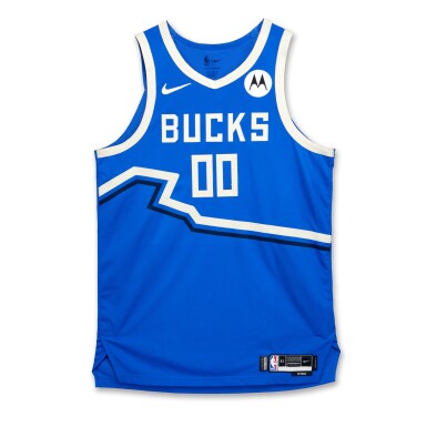 View full screen - View 1 of Lot 87. Jericho Sims Milwaukee Bucks 2024-2025 Game Worn City Edition Jersey .