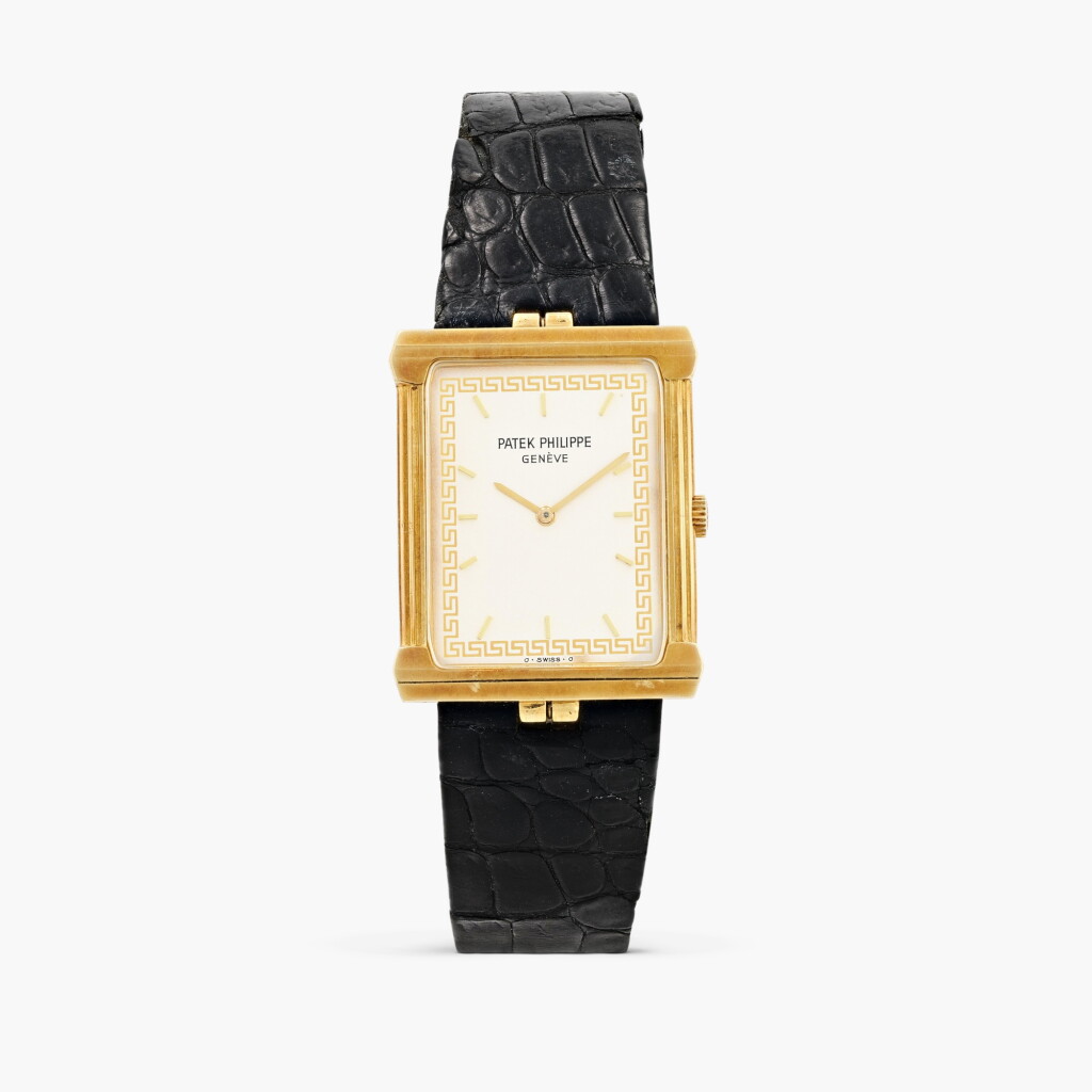 View full screen - View 1 of Lot 361. Les Grecques, reference 3775, yellow gold wristwatch, vers 1983.