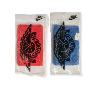 View full screen - View 1 of Lot 49. Nike Air Jordan Set of Two Original Wristbands (1985).