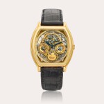 Reference 36/2249/6 | A yellow gold skeletonised perpetual calendar wristwatch with retrograde date, moon phases and leap year indication | Circa 1995 | 蕭邦 | 型號36/2249/6 | 黃金鏤空萬年曆腕錶,備逆跳日期、月相及閏年顯示,約1995年製