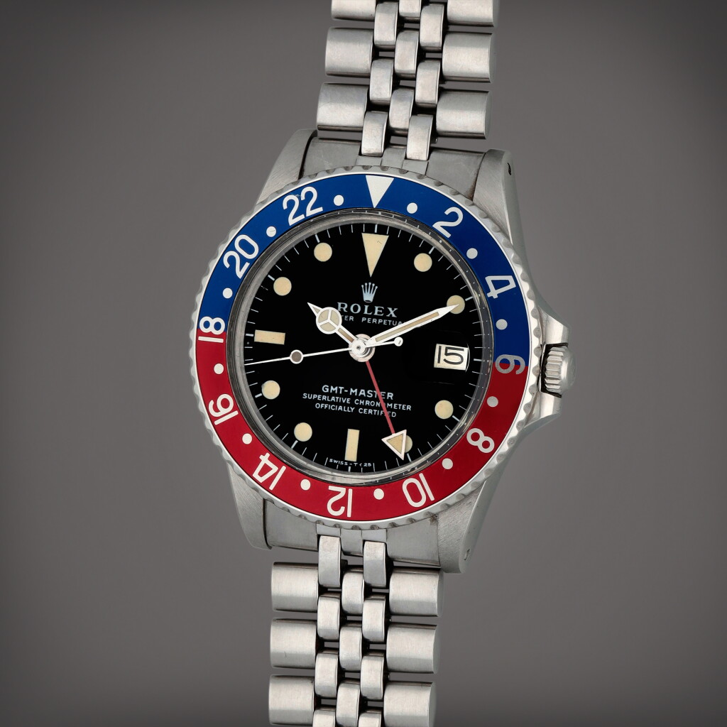 全螢幕檢視 - 查看283GMT-Master 'Pepsi', Reference 1675 | A stainless steel dual time zone wristwatch with date and bracelet | Circa 1978的1
