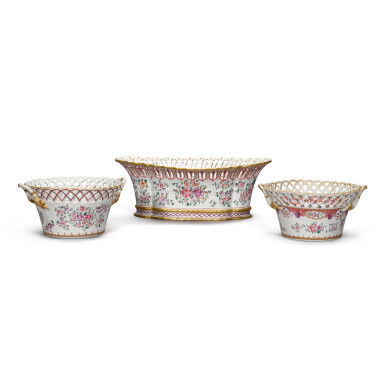 View full screen - View 1 of Lot 59. Three Samson Chinese export-style baskets, circa 1900.
