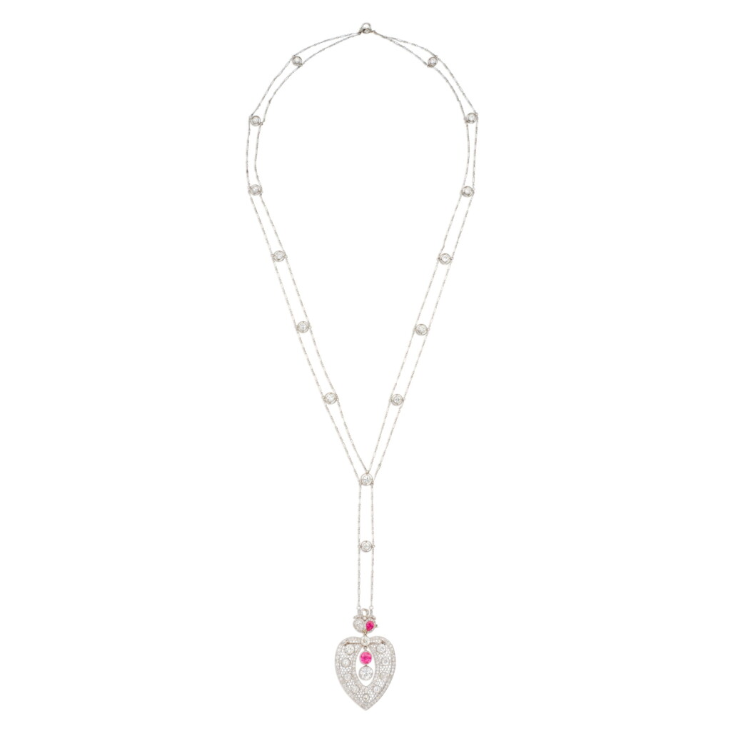 View full screen - View 1 of Lot 134. Spinel, Ruby and Diamond Pendant-Necklace/Brooch.