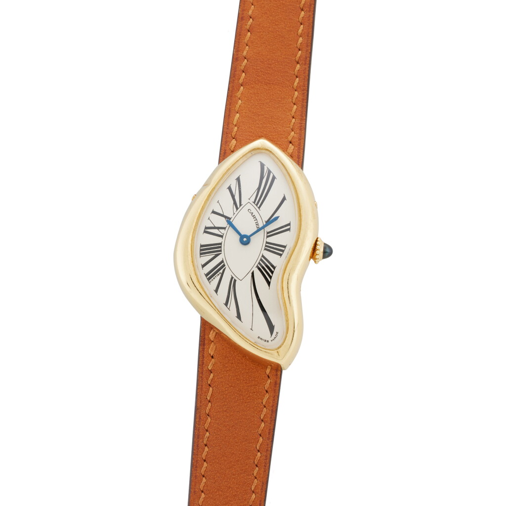 View full screen - View 1 of Lot 115. Crash | A commissioned piece unique yellow gold asymmetrical wristwatch, Circa 2007.