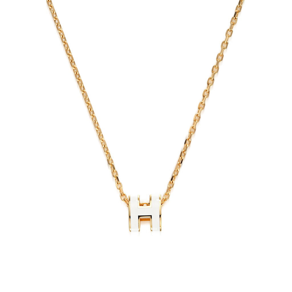 View full screen - View 1 of Lot 8480. White Lacquer Mini Pop H Pendant Rose Gold Hardware, 2021.