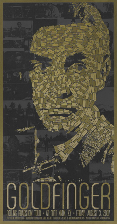 View full screen - View 1 of Lot 24. Goldfinger (1964), limited edition silkscreen for screening at Fort Knox (2007), signed by the artist.