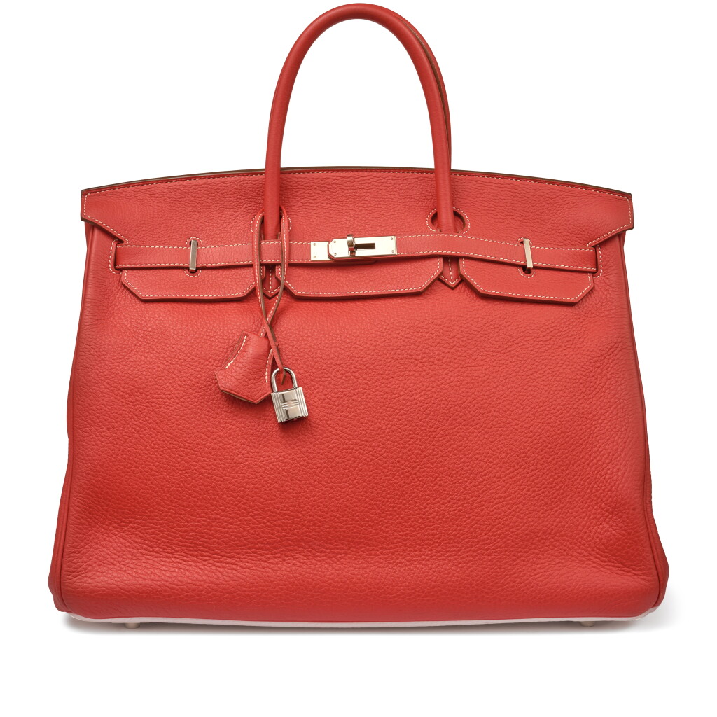 View full screen - View 1 of Lot 93. Limited Edition Sanguine and White Clémence Eclat Birkin 40 Palladium Hardware, 2011.