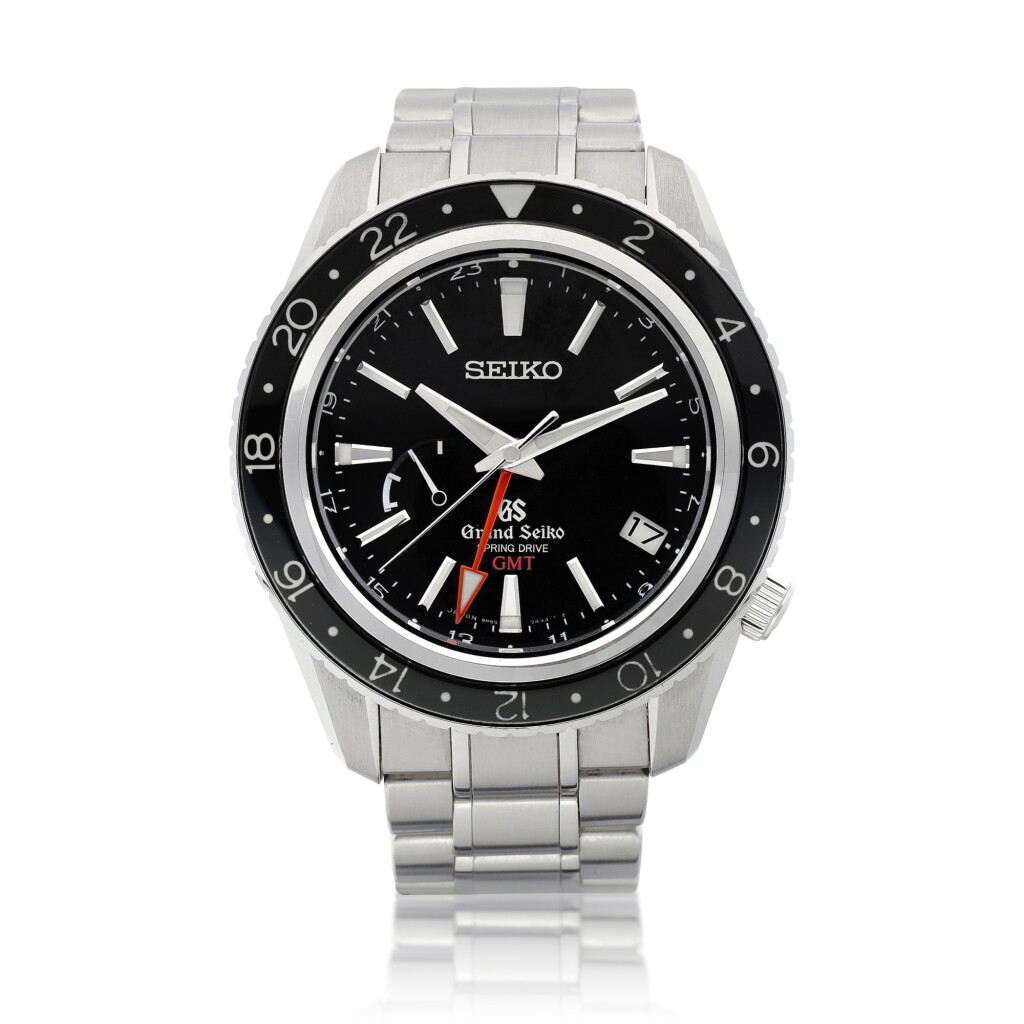 View full screen - View 1 of Lot 8053. Sport Collection, Reference SBGE001, A stainless steel dual time zone wristwatch with spring drive movement, date, power reserve indication and bracelet, Circa 2008 Sport Collection | 型號SBGE001 精鋼兩地時間鏈帶腕錶,備spring drive機芯、日期及動力儲備顯示,約2008年製.