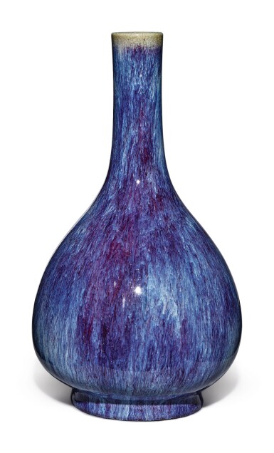 View full screen - View 1 of Lot 1164. A FLAMBE-GLAZED BOTTLE VASE, QING DYNASTY, 19TH CENTURY.