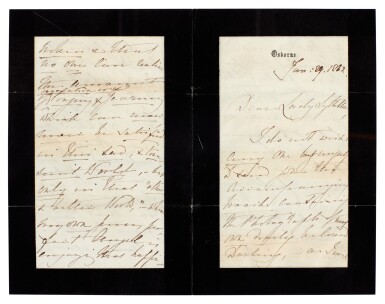 View full screen - View 1 of Lot 150. Queen Victoria | Autograph letter signed, on the death of Prince Albert, to Lady Lyttelton, 1862.