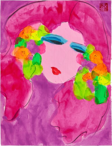 View full screen - View 1 of Lot 2054. Walasse Ting 丁雄泉 | Young Lady 少女.