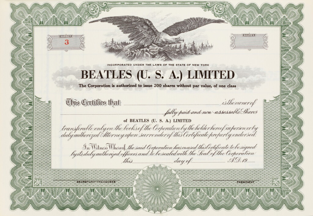 View full screen - View 1 of Lot 24. THE BEATLES | Corporate records for The Beatles (USA) Limited Corporate Records, 1964-1967.