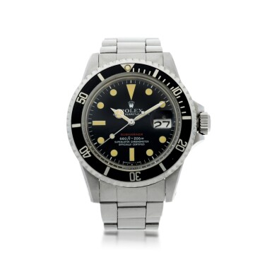 View full screen - View 1 of Lot 122. REFERENCE 1680 SUBMARINER A STAINLESS STEEL AUTOMATIC WRISTWATCH WITH DATE AND BRACELET, CIRCA 1972.