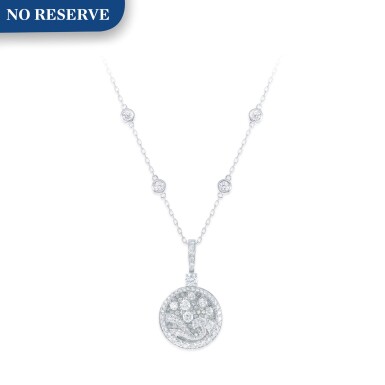 View full screen - View 1 of Lot 10. GRAFF | DIAMOND 'WAVE' PENDANT-NECKLACE 格拉夫 | 鑽石「Wave」吊墜項鏈.