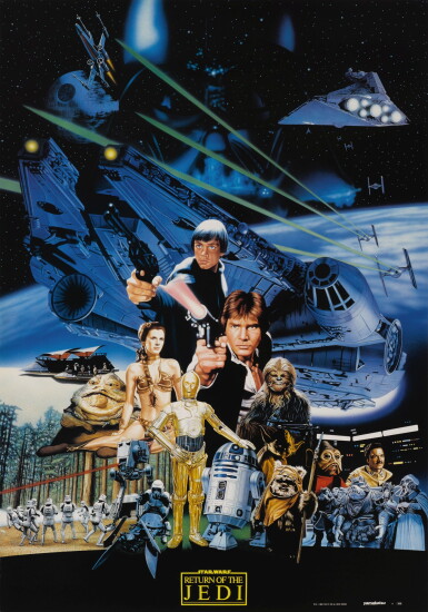 View full screen - View 1 of Lot 84. RETURN OF THE JEDI, YAMAKATSU PROMOTION POSTER, JAPANESE, 1983.