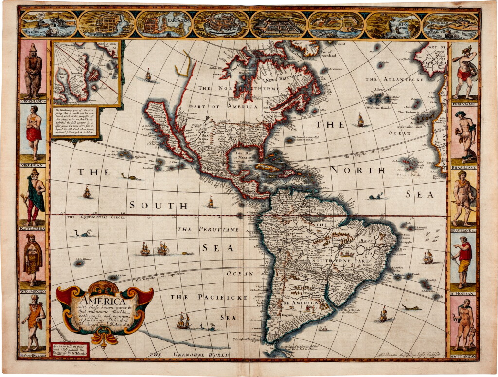 View full screen - View 1 of Lot 184. SPEED | Map of America, 1676.