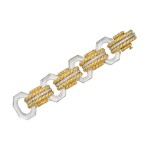 Gold, Rock Crystal and Diamond Bracelet