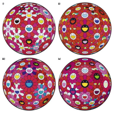 View full screen - View 1 of Lot 9014. 村上隆 MURAKAMI TAKASHI | 花球(四件一組) FLOWERBALL (3D) (SET OF FOUR) .