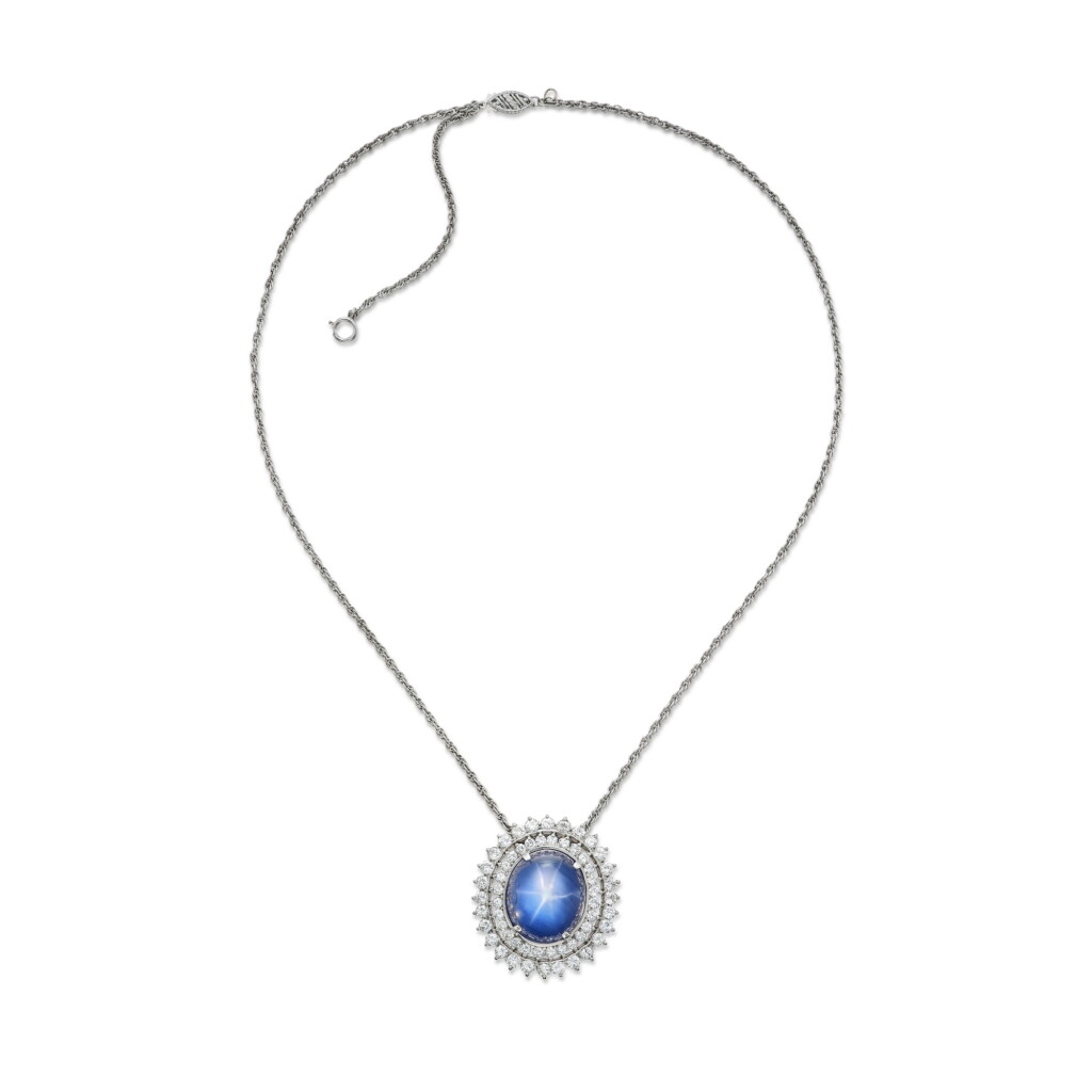 View full screen - View 1 of Lot 311. Star Sapphire and Diamond Clip-Brooch.