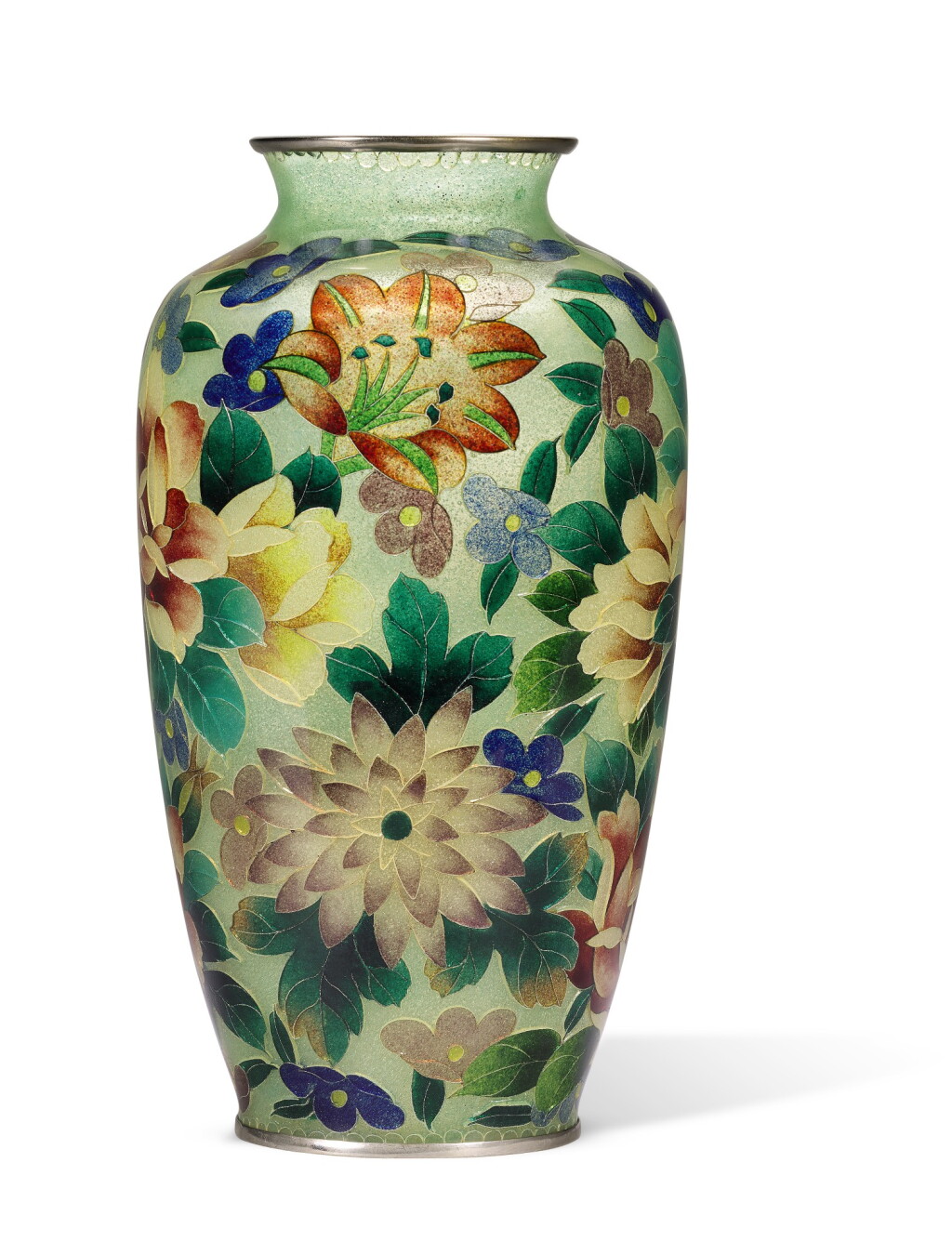 View full screen - View 1 of Lot 71. A PLIQUE-À-JOUR VASE | MEIJI PERIOD, LATE 19TH CENTURY .