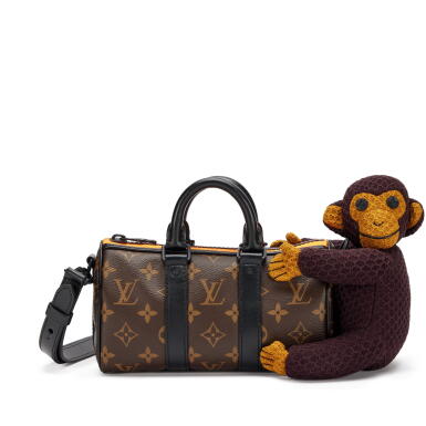 View full screen - View 1 of Lot 73. Limited Edition Brown Monogram Coated Canvas Imaginary Friends Monkey Keepall XS Black Hardware, 2021.